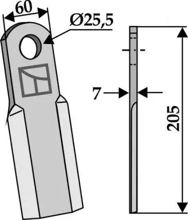 Gerades Messer 205x60mm
